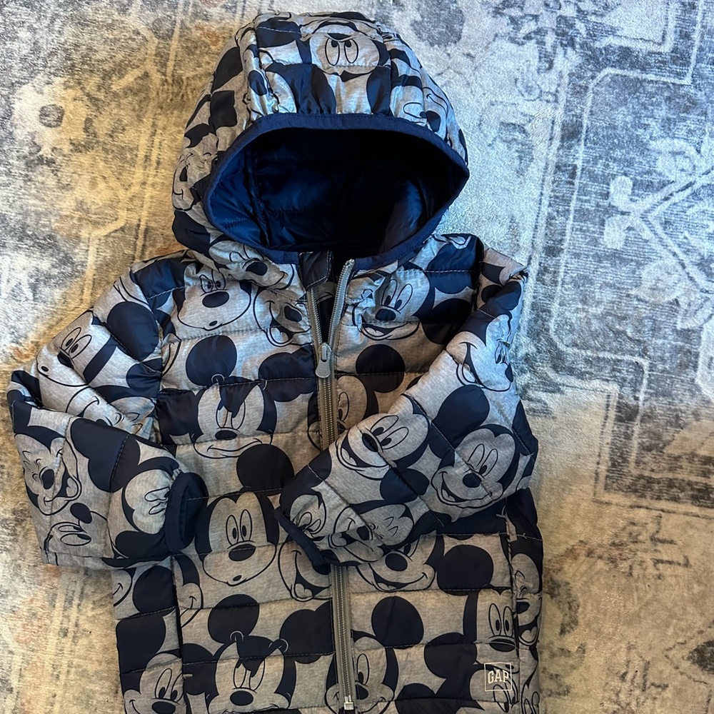 GAP Disney Mickey Mouse Navy Puffer Jacket